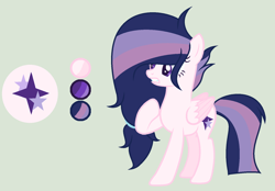 Size: 1024x711 | Tagged: safe, artist:princessunicorn123, derpibooru import, oc, oc only, oc:starlight shield, pegasus, pony, base used, cutie mark, female, green background, mare, offspring, parent:flash sentry, parent:twilight sparkle, parents:flashlight, reference sheet, simple background, solo