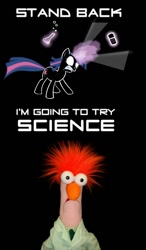 Size: 480x820 | Tagged: safe, derpibooru import, twilight sparkle, beaker (muppet), meme, science, the muppets