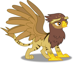 Size: 5818x5000 | Tagged: safe, artist:dashiesparkle, derpibooru import, galena, griffon, tiger griffon, princess spike (episode), absurd resolution, background griffon, female, simple background, solo, spread wings, transparent background, vector, wings