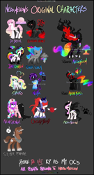 Size: 4121x7645 | Tagged: safe, artist:nekomellow, derpibooru import, oc, oc only, oc:crossed blood, oc:daybreak, oc:electra heart, oc:inky rainbow, oc:nekomellow, oc:neon syringe, oc:nubs, oc:prince neon bass, oc:princess neon boom, oc:raver storm, oc:silver empire, oc:specks, alicorn, original species, absurd resolution, alicorn oc, neon pony, wall of purple