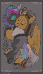 Size: 400x683 | Tagged: safe, artist:laps-sp, derpibooru import, oc, oc only, oc:reverb, oc:scribbler, earth pony, pegasus, pony, clothes, female, male, mare, oc x oc, shipping, stallion, straight