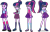 Size: 1616x1041 | Tagged: safe, artist:legoinflatables, artist:mewtwo-ex, artist:sugar-loop, derpibooru import, sci-twi, twilight sparkle, twilight sparkle (alicorn), alicorn, better together, equestria girls, friendship games, spoiler:eqg specials, adorkable, backpack, belt, bowtie, clothes, comparison, crystal prep academy, crystal prep academy uniform, crystal prep shadowbolts, cute, dork, evolution, glasses, leg warmers, long hair, magic capture device, mary janes, open mouth, pleated skirt, ponytail, school uniform, shoes, simple background, skirt, smiling, socks, solo, standing, threelight sparkles, transparent background, trilight, twiabetes, twolight, vector