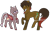 Size: 1024x632 | Tagged: safe, artist:t-aroutachiikun, derpibooru import, oc, oc:strawberry shortcake, bat pony, earth pony, pony, braid, female, male, mare, ookurikara, ponified, simple background, stallion, transparent background