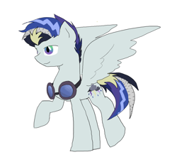 Size: 978x890 | Tagged: safe, artist:alawdulac, derpibooru import, oc, oc:aero strike, offspring, parent:rainbow dash, parent:soarin', parents:soarindash, solo