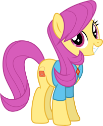 Size: 4680x5738 | Tagged: safe, artist:illumnious, derpibooru import, pursey pink, earth pony, pony, fake it 'til you make it, absurd resolution, clothes, cutie mark magic, female, mare, open front blouse, simple background, solo, transparent background, vector