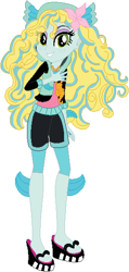 Size: 272x572 | Tagged: safe, artist:pupkinbases, artist:user15432, derpibooru import, equestria girls, barely eqg related, base used, blue skin, clothes, crossover, equestria girls style, equestria girls-ified, fins, jewelry, lagoona blue, mattel, monster high, necklace, pink flowers, sandals, sea creature, sea monster, shoes, shorts, sweater, tanktop