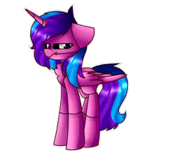 Size: 654x582 | Tagged: safe, artist:midnight-star104, derpibooru import, oc, oc only, oc:melody aurora, alicorn, pony, alicorn oc, animatronic, female, five nights at freddy's, offspring, parent:flash sentry, parent:twilight sparkle, parents:flashlight, simple background, solo, transparent background