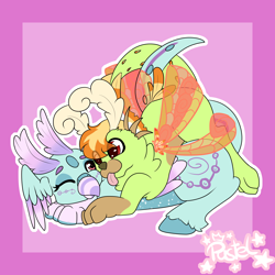 Size: 4000x4000 | Tagged: safe, artist:pastel-pony-princess, derpibooru import, oc, oc only, classical hippogriff, hippogriff, cute, simple background, tail, tongue out