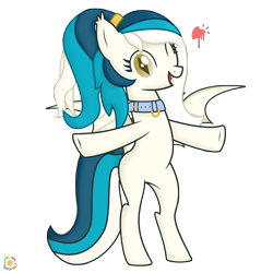 Size: 5200x5200 | Tagged: safe, artist:potato22, derpibooru import, oc, oc only, oc:artemis starshine, bat pony, absurd resolution, bat pony oc, bipedal, blinking, choker, heart, one eye closed, open mouth, shading, simple background, slit eyes, solo, transparent background, vector, wink