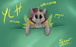 Size: 1116x692 | Tagged: safe, artist:elisdoominika, derpibooru import, oc, advertisement, commission, cute, horn, pocket pony, wings, your character here