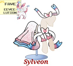 Size: 733x660 | Tagged: safe, artist:ask-nora-the-alicorn, artist:catscat111, artist:catscat112, derpibooru import, clothes, dress, mannequin, mlp fashion, pokémon, simple background, sylveon, transparent background