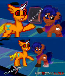 Size: 329x382 | Tagged: safe, artist:thetomness, artist:torpy-ponius, derpibooru import, oc, oc:drunk n ugly, oc:drunknugly, oc:mocha, pony, school daze, coffee, drunknugly, meme, mocha, pony town, screwtherules