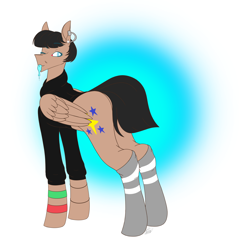 Size: 8088x8100 | Tagged: safe, artist:ggchristian, derpibooru import, oc, oc:star, pegasus, pony, absurd resolution, clothes, female, mare, socks, solo, sweater, tongue out