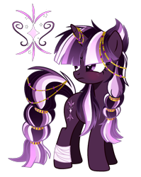 Size: 1236x1556 | Tagged: safe, artist:6-fingers-lover, derpibooru import, oc, oc only, oc:harmony star, pony, unicorn, female, magical lesbian spawn, mare, offspring, parent:tempest shadow, parent:twilight sparkle, parents:tempestlight, simple background, solo, transparent background