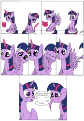 Size: 2298x3294 | Tagged: safe, artist:sparklesk, derpibooru import, twilight sparkle, twilight sparkle (alicorn), alicorn, comic, feather, time paradox