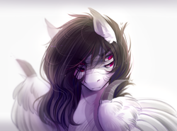 Size: 2519x1864 | Tagged: safe, artist:mich-art, derpibooru import, oc, oc only, pegasus, pony, ear fluff, four eyes, multiple eyes, pink eyes, simple background, solo, white background, wing claws