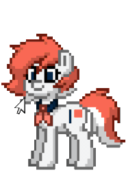 Size: 219x297 | Tagged: safe, artist:notmywing, derpibooru import, oc, oc only, oc:patreon, pony, animated, boop, bowtie, cursor, cute, dollar, dollar sign, gif, patreon, patreon logo, pixel art, ponified, pony town, simple background, solo, standing, transparent background