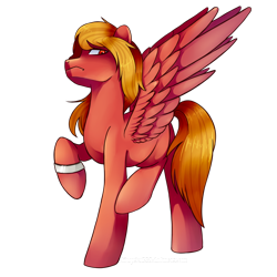 Size: 1024x1024 | Tagged: safe, artist:chloeprice228, derpibooru import, oc, oc only, oc:rubi, pegasus, pony, looking back, male, simple background, solo, spread wings, stallion, transparent background, walking, wings