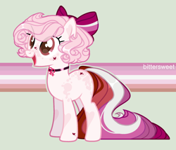 Size: 1600x1371 | Tagged: safe, artist:raffaellocandifer, artist:timacoffeeanmlp, derpibooru import, oc, oc only, earth pony, pony, base used, cute, female, lesbian, lesbian pride flag, mare, ponified, pretty, pride, pride ponies, solo