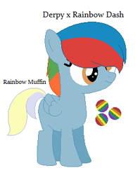 Size: 276x346 | Tagged: safe, artist:icannotdolifeanymore, derpibooru import, oc, oc:rainbow muffin, magical lesbian spawn, offspring, parent:derpy hooves, parent:rainbow dash, parents:derpydash, solo