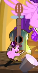 Size: 310x600 | Tagged: safe, artist:pixelkitties, derpibooru import, pony, amy keating rogers, guitar, ponified