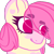 Size: 300x300 | Tagged: safe, artist:sodadoodle, derpibooru exclusive, derpibooru import, oc, oc only, oc:pinkie lemonade, eyebrows, female, heart, looking back, mare, pattern, profile picture, smiling, smirk