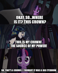 Size: 500x628 | Tagged: safe, derpibooru import, edit, edited screencap, screencap, storm king, twilight sparkle, twilight sparkle (alicorn), alicorn, my little pony: the movie, cage, comic, crown, image macro, imgflip, jewelry, marvel, marvel cinematic universe, meme, regalia, screencap comic, staff, staff of sacanas, surtur, thor, thor: ragnarok