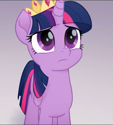 Size: 487x540 | Tagged: safe, derpibooru import, screencap, twilight sparkle, twilight sparkle (alicorn), alicorn, pony, my little pony: the movie, cropped, crown, cute, female, frown, horn, jewelry, regalia, twiabetes, wings