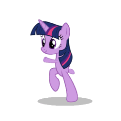 Size: 450x450 | Tagged: safe, artist:mayde-m, derpibooru import, twilight sparkle, pony, anatomically incorrect, animated, armpony, bipedal, cursed image, dumb running ponies, gif, majestic as fuck, not salmon, simple background, smiling, solo, walking, wat, what has magic done, what has science done, white background, wtf