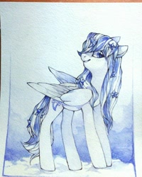 Size: 1420x1777 | Tagged: safe, artist:share dast, derpibooru import, oc, oc only, oc:starline, pegasus, pony, female, looking at you, mare, solo, traditional art