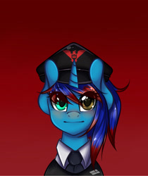 Size: 2913x3463 | Tagged: safe, artist:yuozka, derpibooru import, oc, oc only, unicorn, bust, clothes, female, mare, papers please, solo, uniform