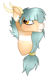 Size: 1246x1754 | Tagged: safe, artist:cindydreamlight, derpibooru import, oc, oc:forest keeper, earth pony, pony, bust, female, horns, portrait, simple background, solo, transparent background