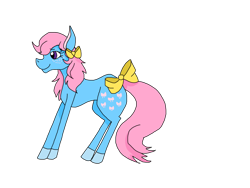 Size: 1024x768 | Tagged: safe, artist:madmaxed, derpibooru import, bow tie (g1), earth pony, pony, bow, colored hooves, hair bow, simple background, solo, tail bow, transparent background