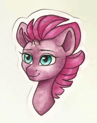 Size: 1016x1290 | Tagged: safe, artist:twixyamber, derpibooru import, tempest shadow, pony, my little pony: the movie, bust, portrait, solo, traditional art