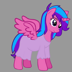 Size: 720x720 | Tagged: safe, artist:rubs, derpibooru import, oc, oc only, oc:melody aurora, alicorn, alicorn oc, clothes, dress, female, offspring, parent:flash sentry, parent:twilight sparkle, parents:flashlight, pregnant, solo