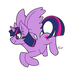 Size: 2100x2100 | Tagged: safe, artist:dannyaviclan, derpibooru import, twilight sparkle, twilight sparkle (alicorn), alicorn, ear fluff, female, mare, simple background, solo, spread wings, white background, wings