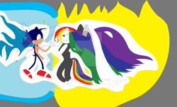 Size: 1024x618 | Tagged: safe, artist:dantekfreeman, derpibooru import, rainbow dash, anthro, unguligrade anthro, crossover, fanfic, fanfic art, sonic the hedgehog, sonic the hedgehog (series), super rainbow dash