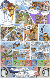 Size: 3300x5100 | Tagged: safe, artist:floofyfoxcomics, derpibooru import, oc, oc only, oc:peppermint mocha (pegasusjedi), oc:quickshot, oc:snapshot, oc:whirlwind clash, pegasus, pony, comic:a dash of peppermint, comic, female, high res, male, mare, stallion, wingblade