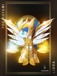 Size: 3161x4200 | Tagged: safe, artist:zidanemina, derpibooru import, oc, oc only, pegasus, pony, armor, female, horoscope, libra, mare, saint seiya, scales, solo