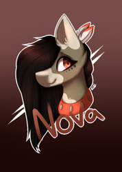 Size: 400x562 | Tagged: safe, artist:umiimou, derpibooru import, oc, oc:nova, pony, bust, female, mare, portrait, solo