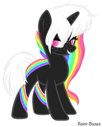 Size: 600x745 | Tagged: safe, artist:sugarplanets, derpibooru import, oc, pony, unicorn, female, mare, rainbow hair, simple background, solo, transparent background