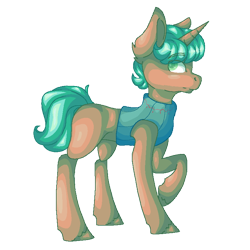 Size: 800x800 | Tagged: safe, artist:person8149, derpibooru import, oc, oc:miel, unicorn, clothes, male, simple background, solo, stallion, transparent background