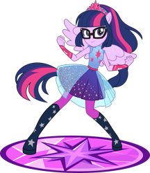 Size: 1730x2000 | Tagged: safe, artist:phucknuckl, derpibooru import, part of a set, sci-twi, twilight sparkle, better together, equestria girls, forgotten friendship, clothes, inkscape, ponied up, scitwilicorn, simple background, smiling, solo, transparent background, vector