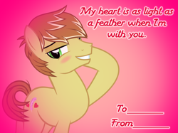 Size: 6277x4707 | Tagged: safe, artist:kuren247, derpibooru import, feather bangs, earth pony, pony, absurd resolution, blush sticker, blushing, holiday, male, solo, stallion, valentine, valentine's day