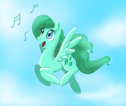 Size: 1359x1139 | Tagged: safe, artist:donkeyinthemiddle, derpibooru import, medley, g1, flying, g1 to g4, generation leap, singing