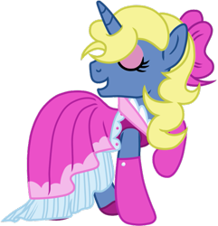 Size: 617x640 | Tagged: safe, artist:sweetie-madiselle, derpibooru import, oc, oc only, oc:azure/sapphire, too many pinkie pies, crossdressing, simple background, solo, transparent background