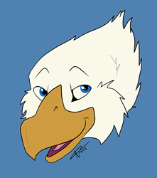 Size: 423x479 | Tagged: safe, artist:asher.dameron, derpibooru import, oc, oc only, oc:der, griffon, bust, male, portrait, simple background, solo