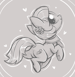 Size: 3439x3521 | Tagged: safe, artist:kellythedrawinguni, derpibooru import, coco pommel, earth pony, pony, female, monochrome, solo