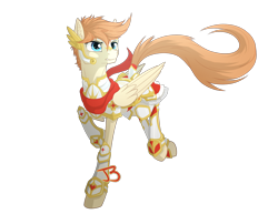 Size: 1500x1157 | Tagged: safe, artist:jazzybrony, derpibooru import, oc, oc only, oc:sacred heart, pegasus, pony, armor, clothes, male, scarf, simple background, solo, stallion, transparent background