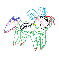 Size: 527x527 | Tagged: safe, artist:soundguy, derpibooru import, oc, oc only, oc:zhorse, alicorn, 1000 hours in ms paint, alicorn oc, bow, colored, hair bow, multicolored hair, simple background, solo, stylistic suck, token, transparent background, tumorous lumps